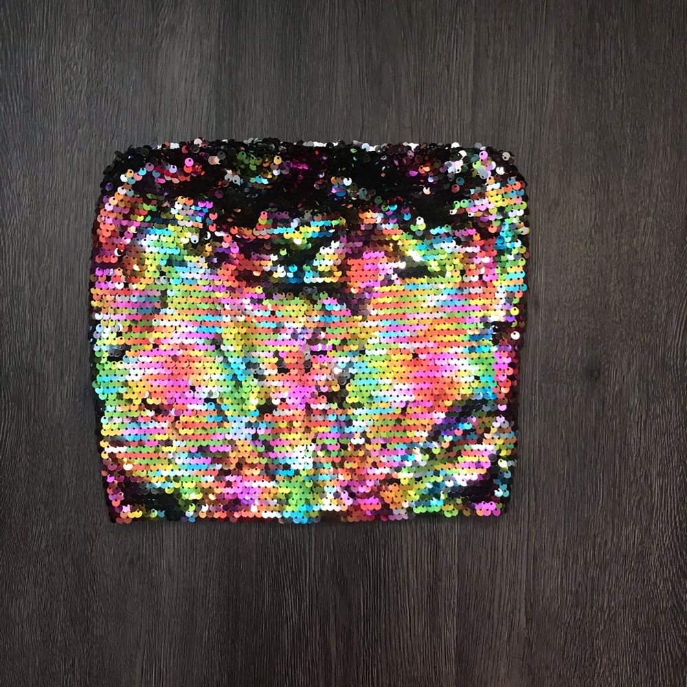 Multi Color Sequin Tube Top